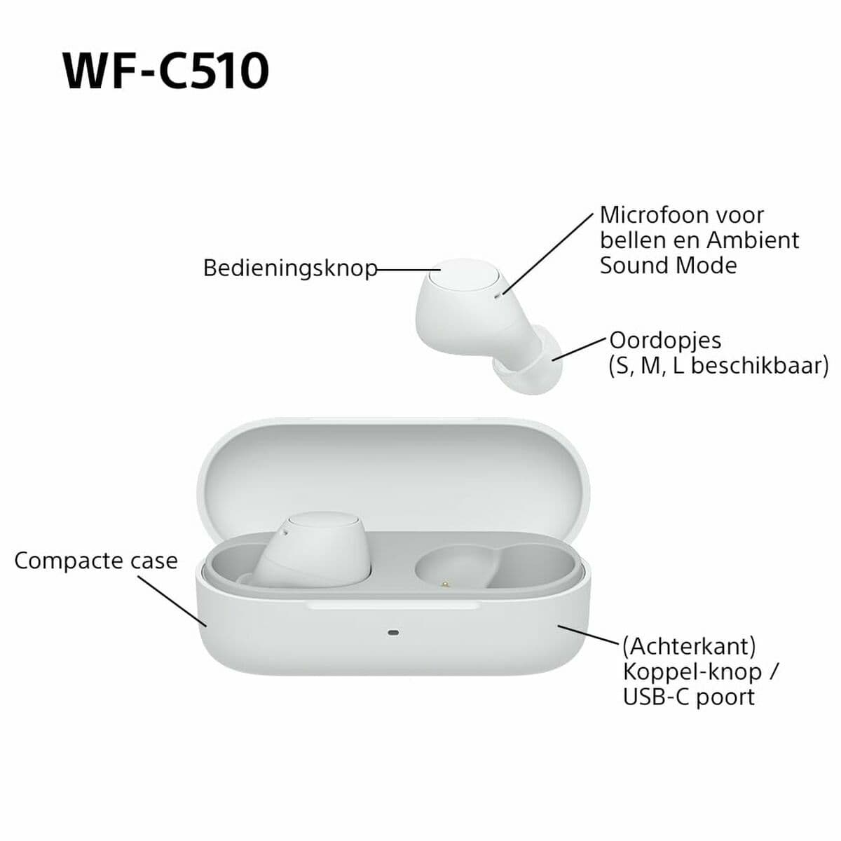 Oreillette Bluetooth Sony WFC510W.CE7 Blanc - Image 26