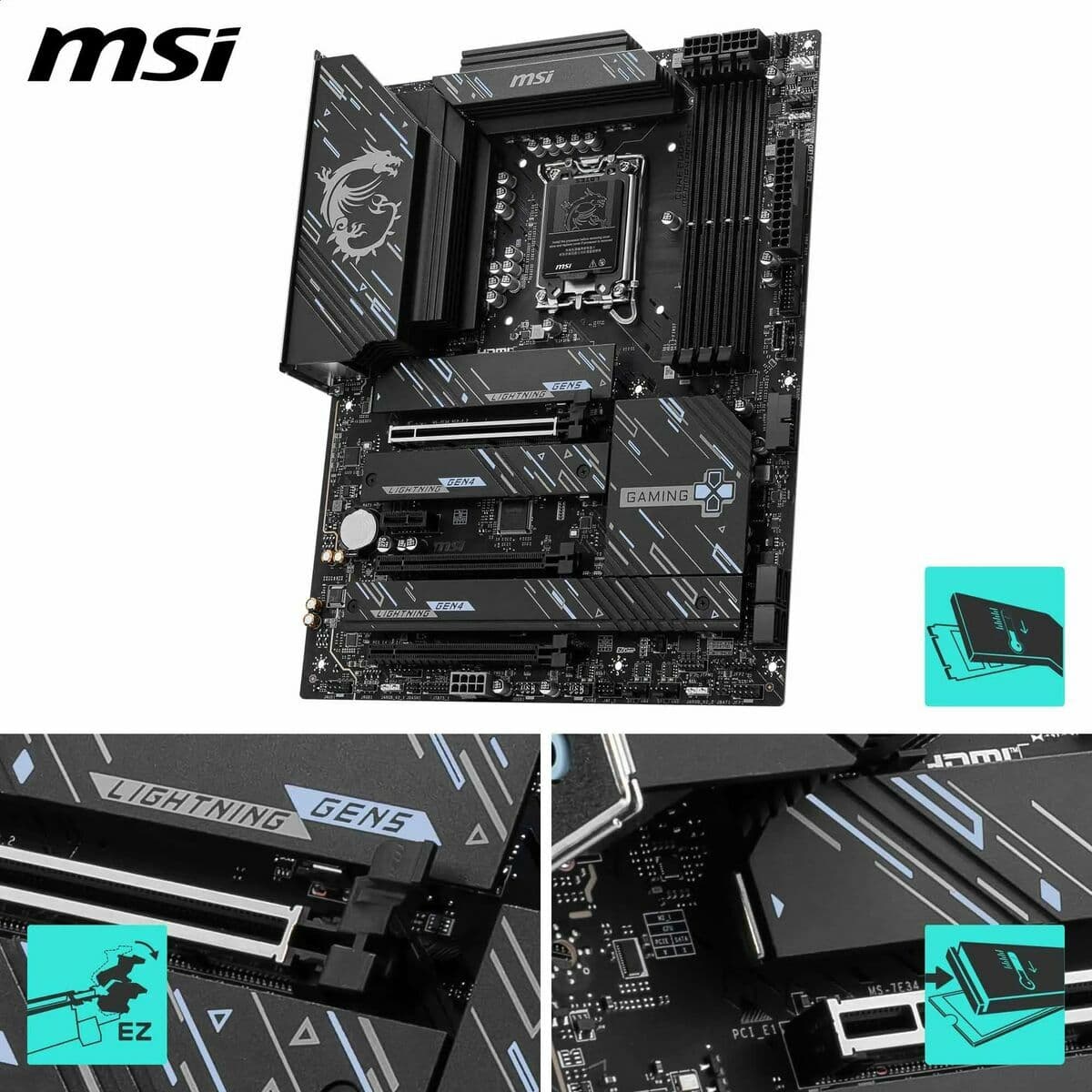 Pagrindinė plokštė MSI Z890 GAMING PLUS WIFI Intel Z890 LGA 1851 - Image 3