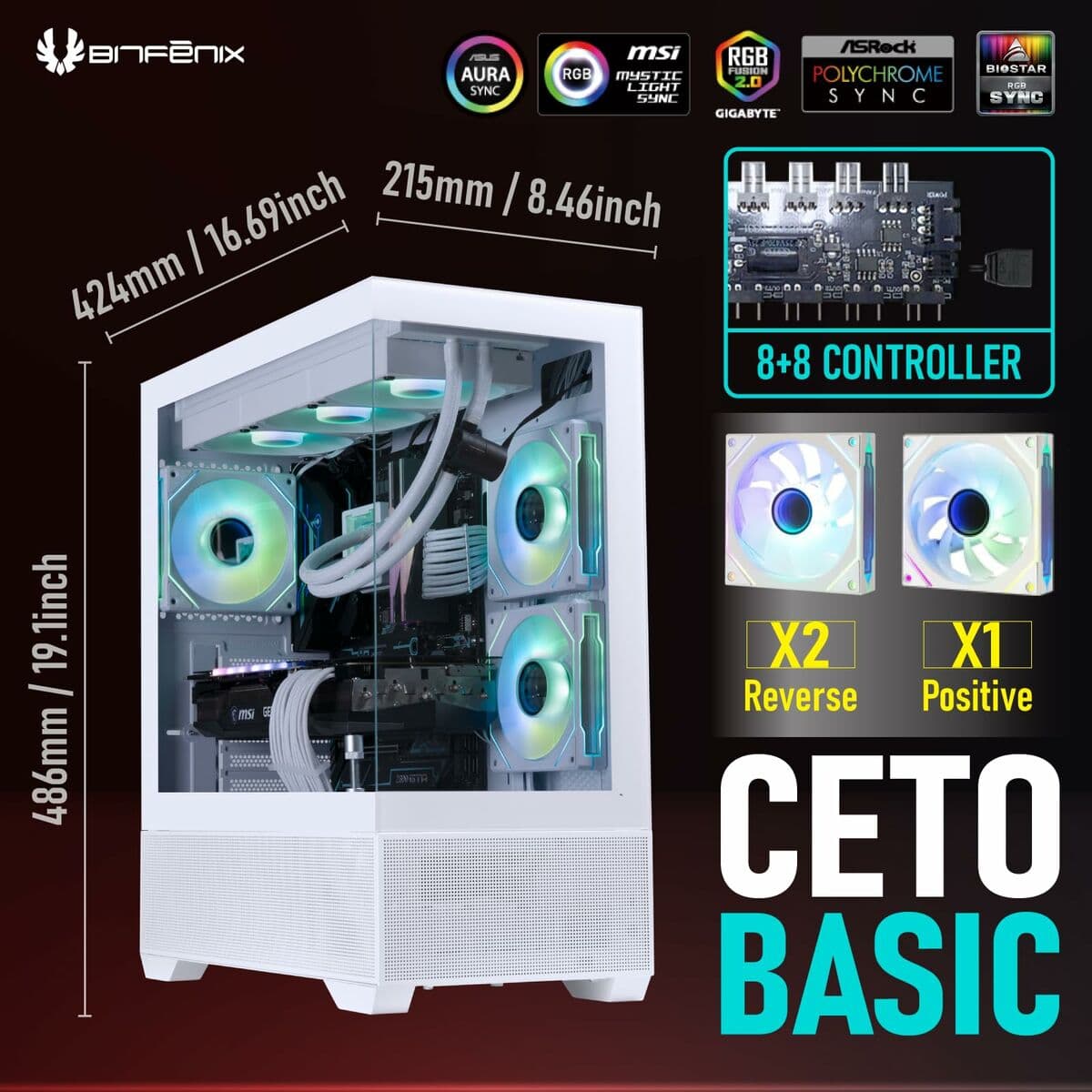 Semi Wieża ATX BitFenix CETO Basic Biały - Image 3