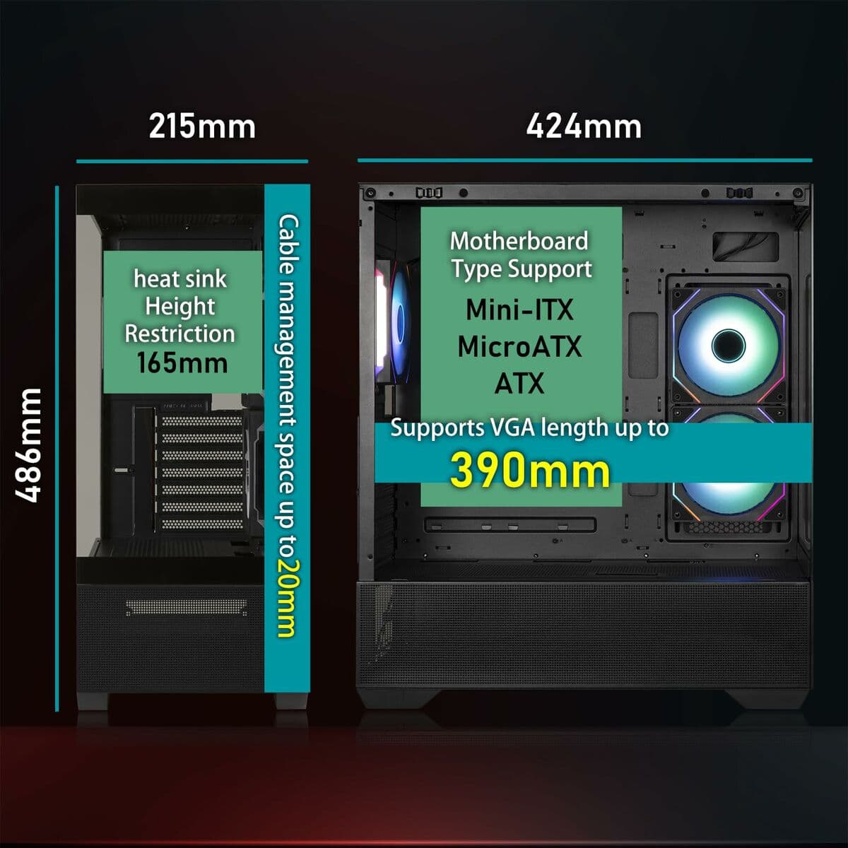Semi Wieża ATX BitFenix CETO Basic Biały - Image 6