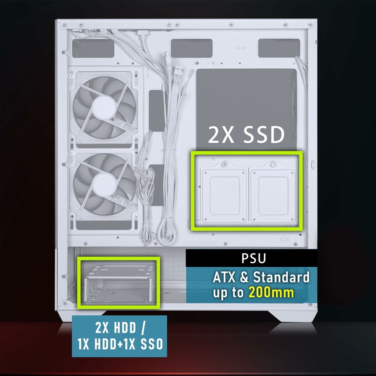 Semi Wieża ATX BitFenix CETO Basic Biały - Image 9