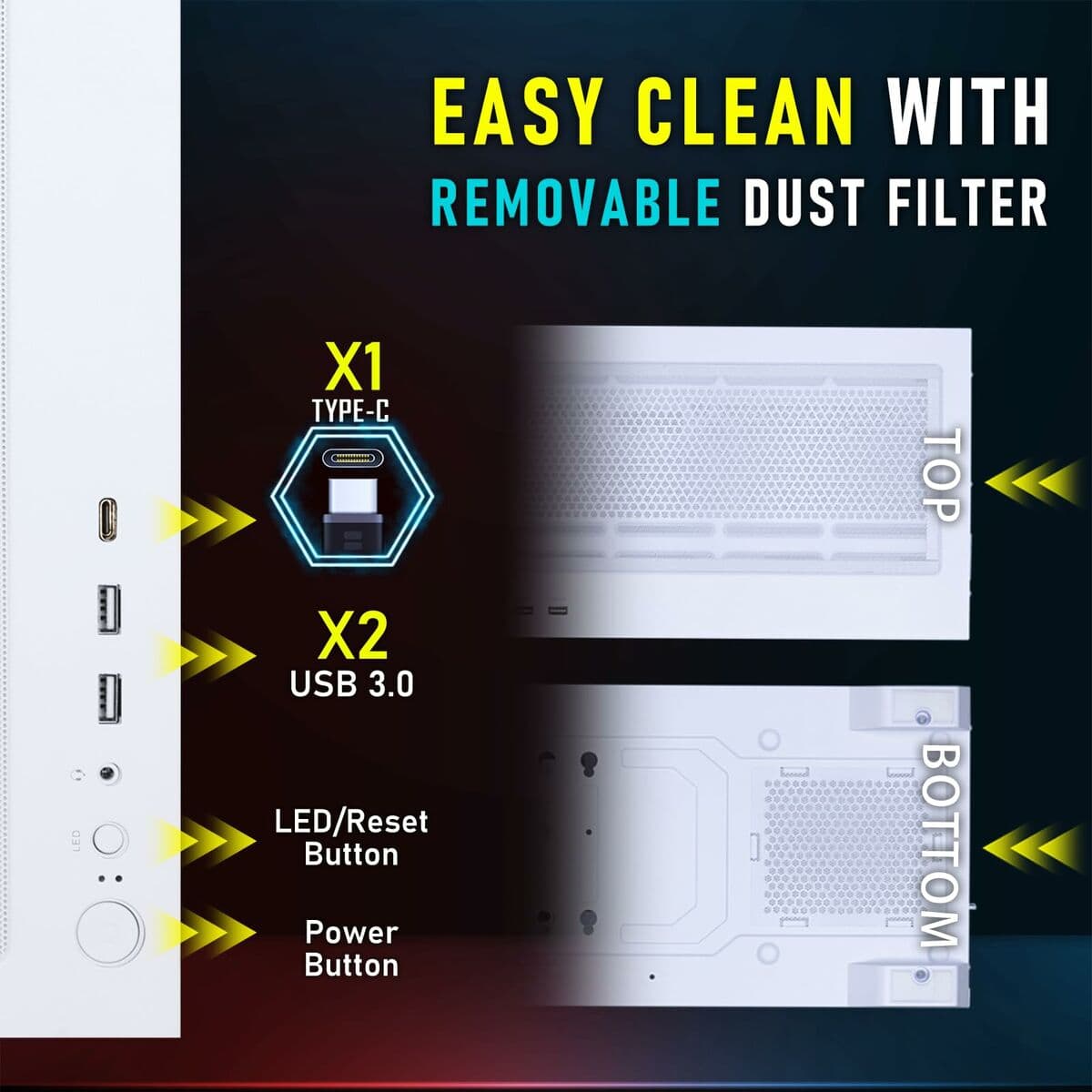 Semi Wieża ATX BitFenix CETO Basic Biały - Image 11