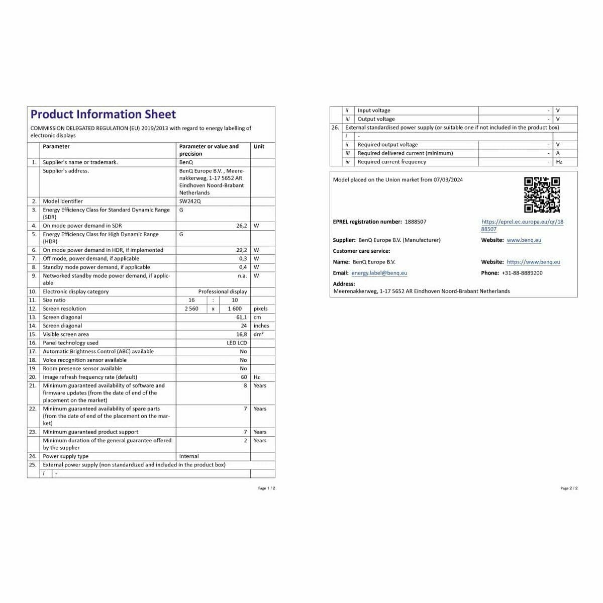 Monitor BenQ SW242Q Full HD WQXGA 24,1" - Image 9