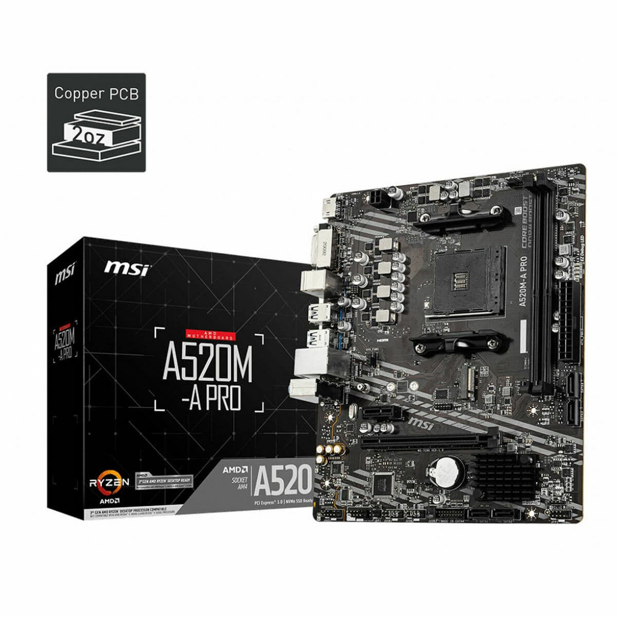 Placa Base MSI A520M-A PRO mATX AM4     AMD AM4   - Image 2