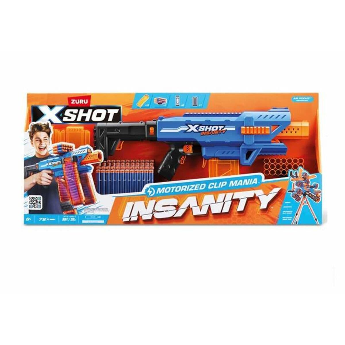Šautriņu ierocis X-Shot Insanity clip 80 x 40 cm