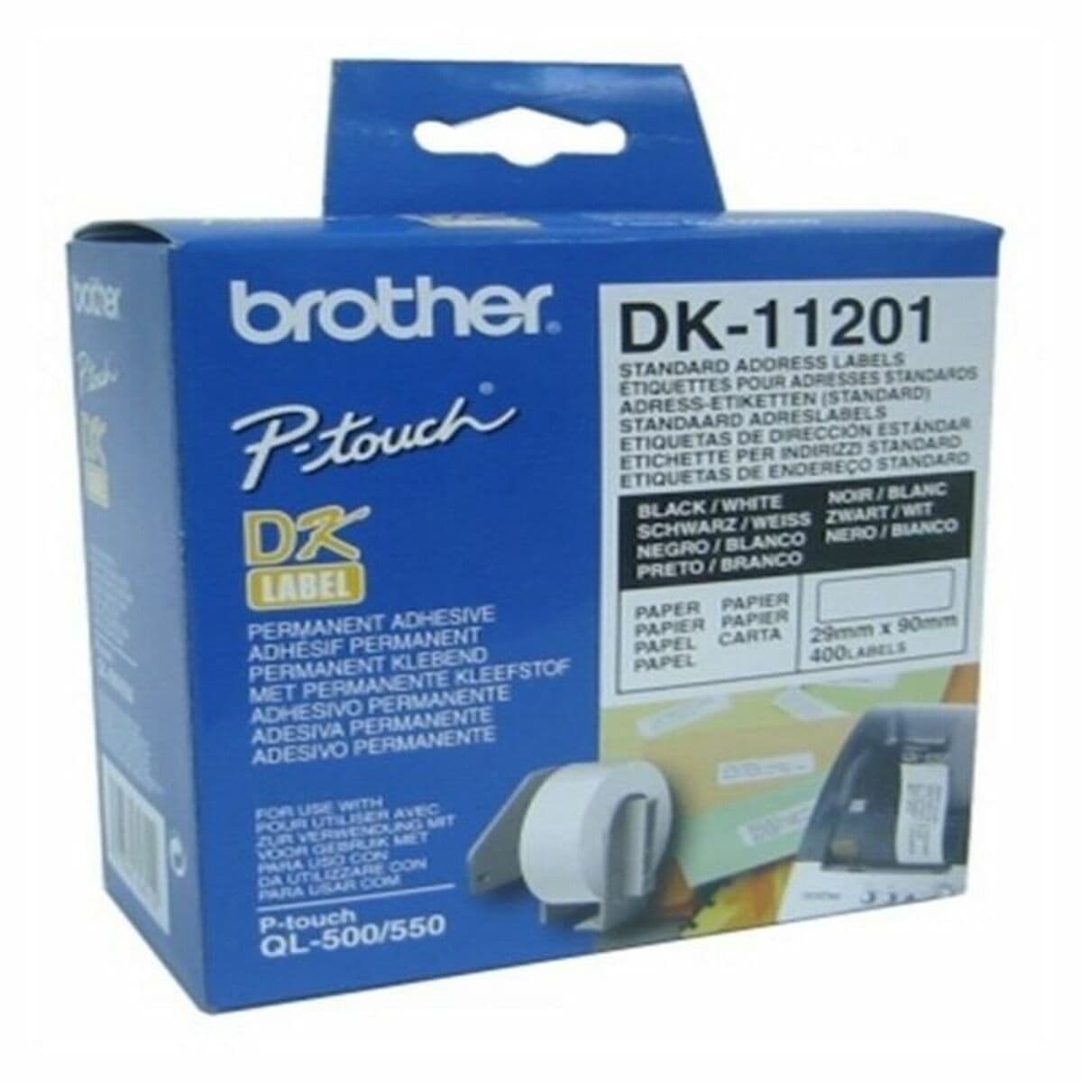 Etichete pentru Imprimantă Brother DK11201 29 x 90 mm Negru Alb