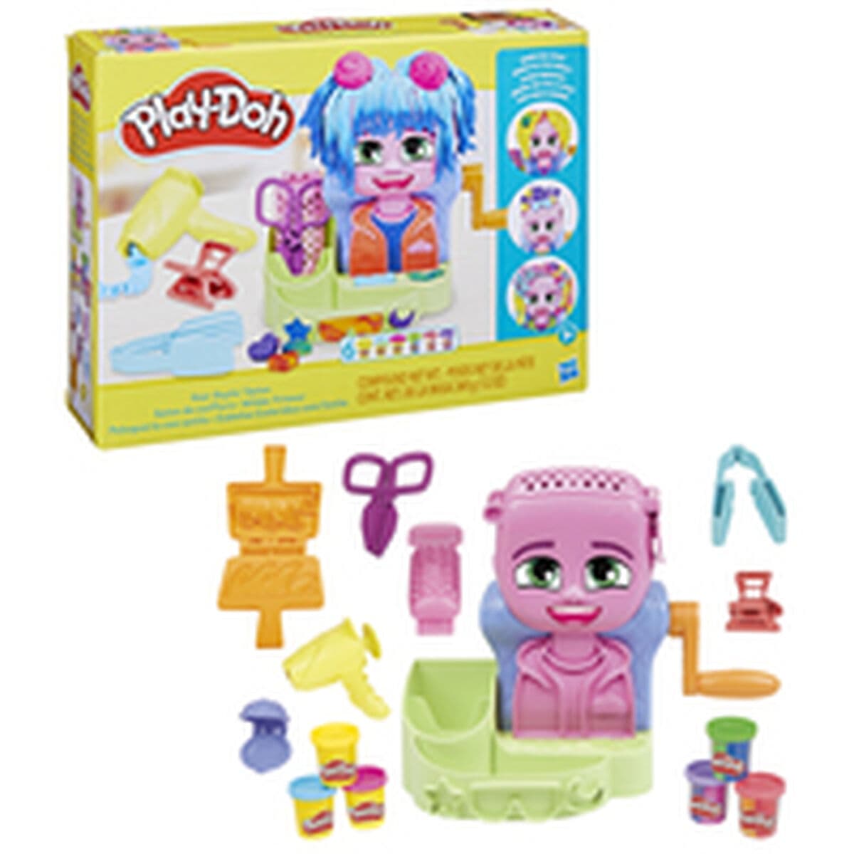 Pâte à modeler en argile Play-Doh Playdoh Multicouleur Accessoires 6 Pots Coiffure (1 Unité) - Image 4