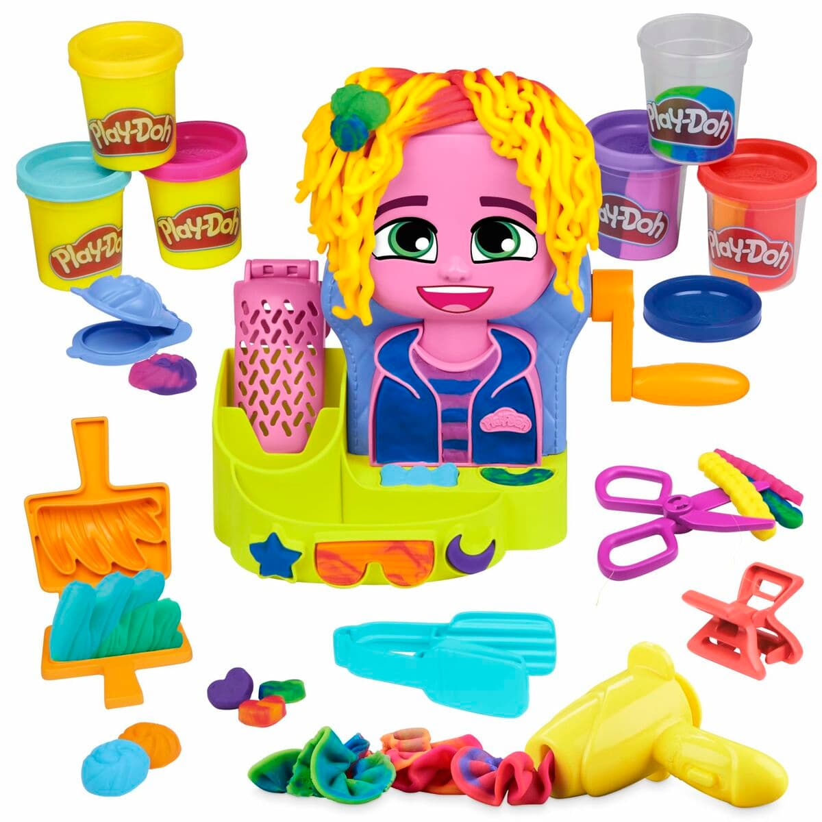Pâte à modeler en argile Play-Doh Playdoh Multicouleur Accessoires 6 Pots Coiffure (1 Unité) - Image 18