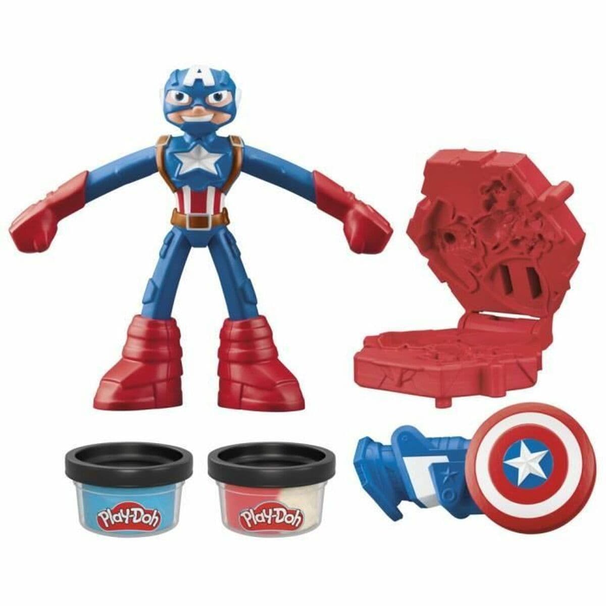 Jogo de Plasticina Play-Doh Capitán América Set Stamper Shield Multicolor - Image 2
