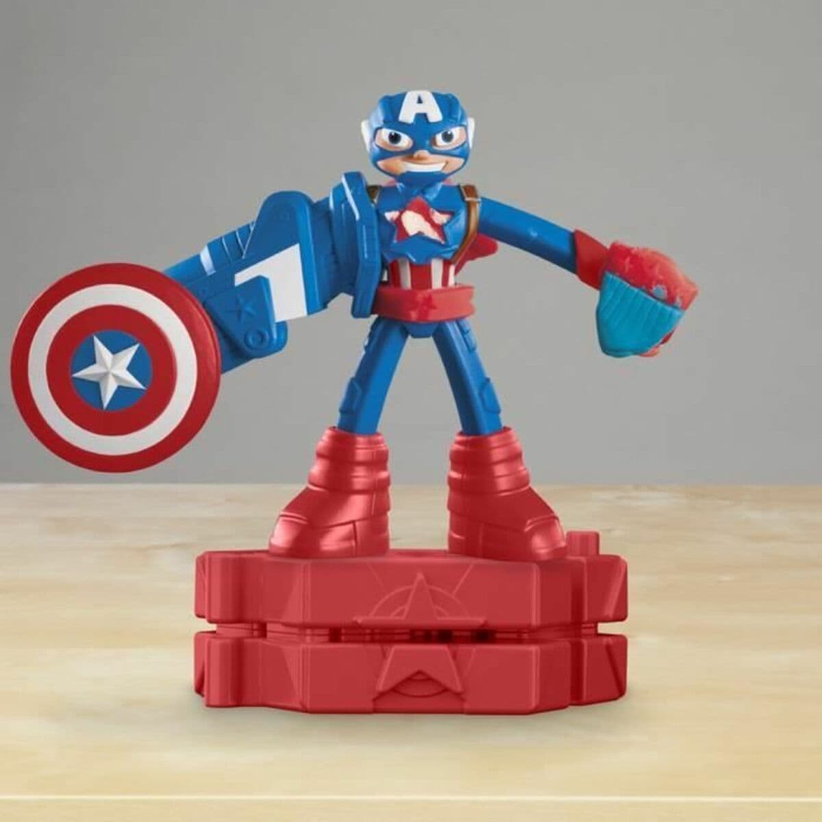 Jogo de Plasticina Play-Doh Capitán América Set Stamper Shield Multicolor - Image 3