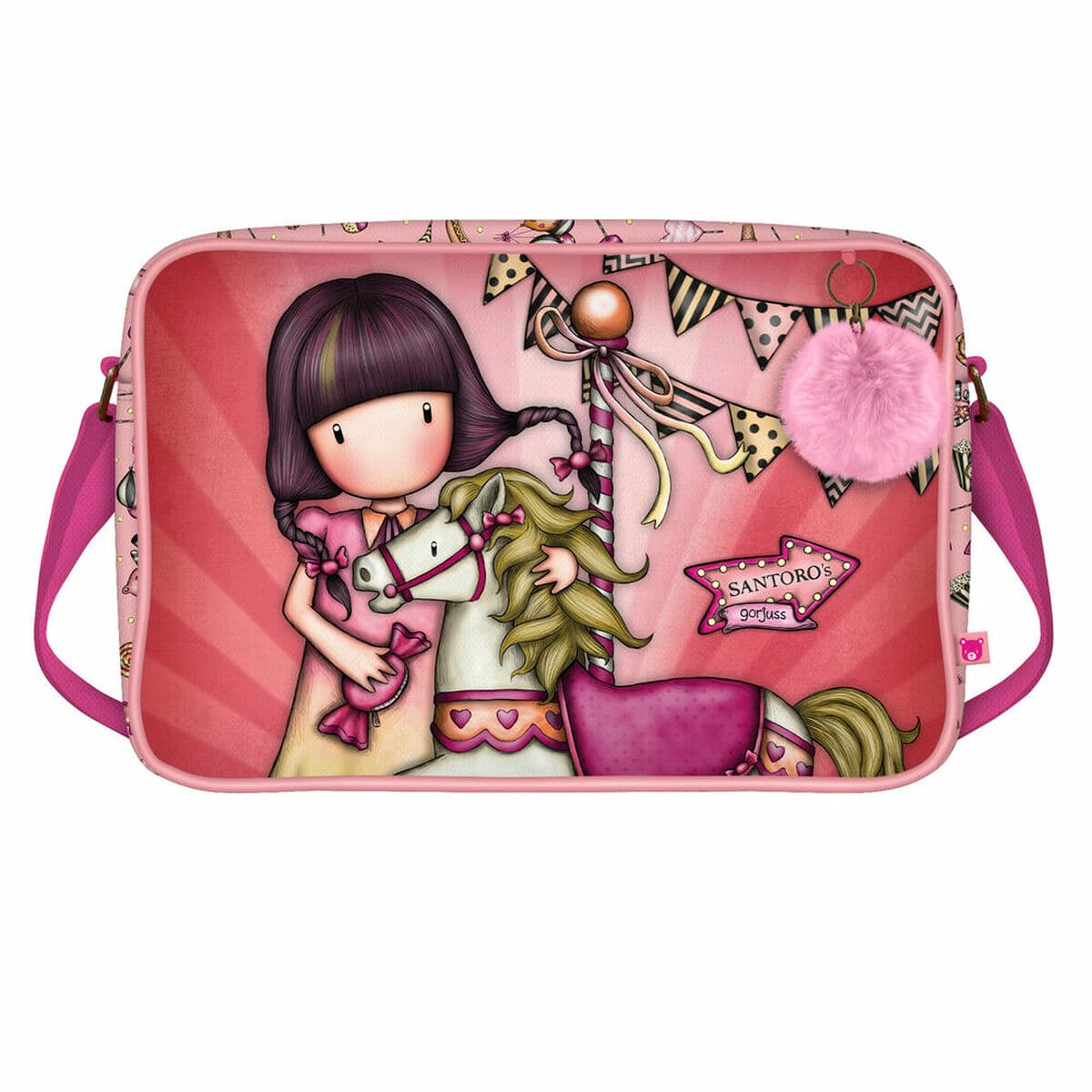 Cartera Escolar Gorjuss Carousel Salmón (35 x 26.5 x 10.5 cm)