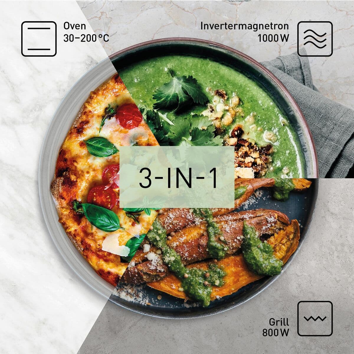 Mikrobangų krosnelė su kepsnine Panasonic NNDF37PWEPG Balta 1000 W 23 L (Naudoti A) - Image 2