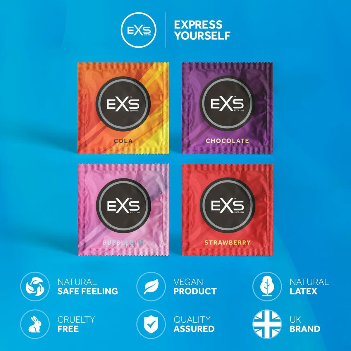 Preservativos EXS Mixed Chocolate Cola Fresa Chicle 12 Unidades - Image 2