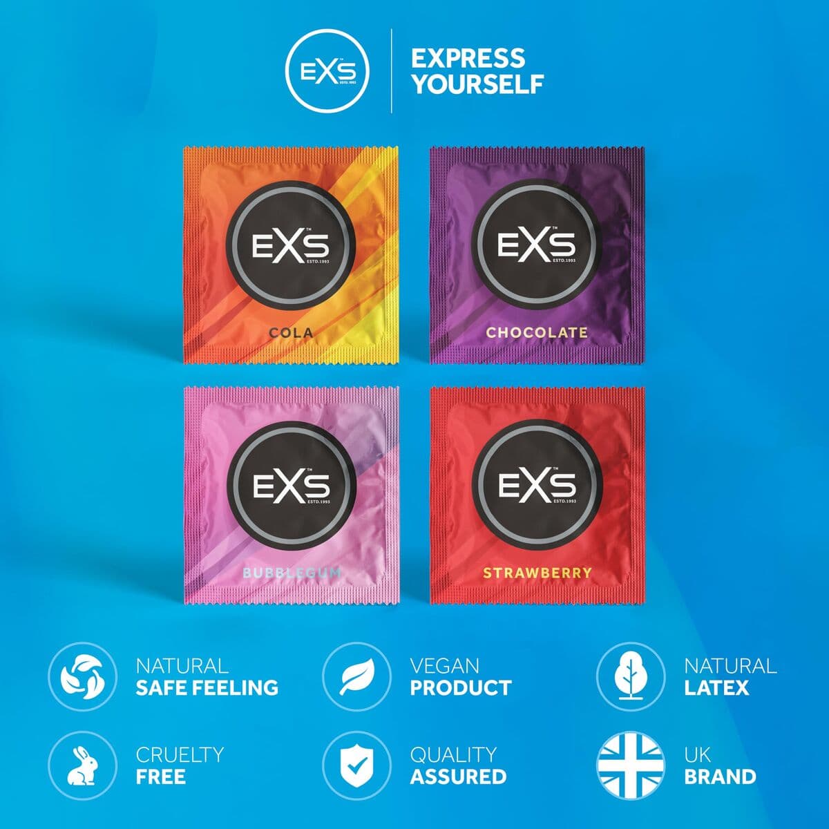Preservativos EXS Chocolate Cola Fresa Chicle 144 Unidades - Image 2