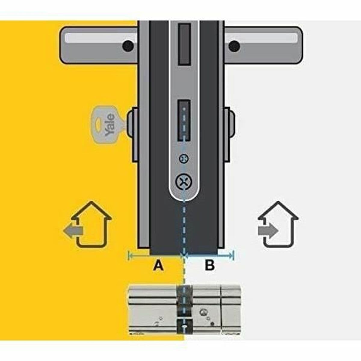 Cilindro de seguridad Yale 40 x 50 mm Latón - Image 2