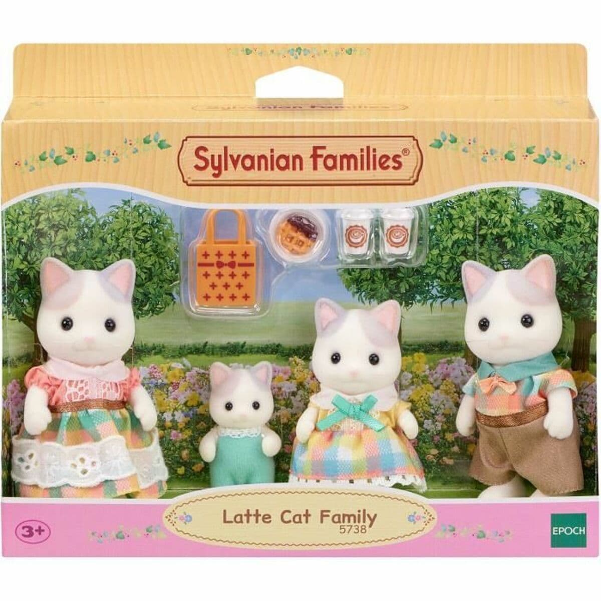 Accesorios para casa de Muñecas Sylvanian Families 5738 Latte Cat Family - Image 2