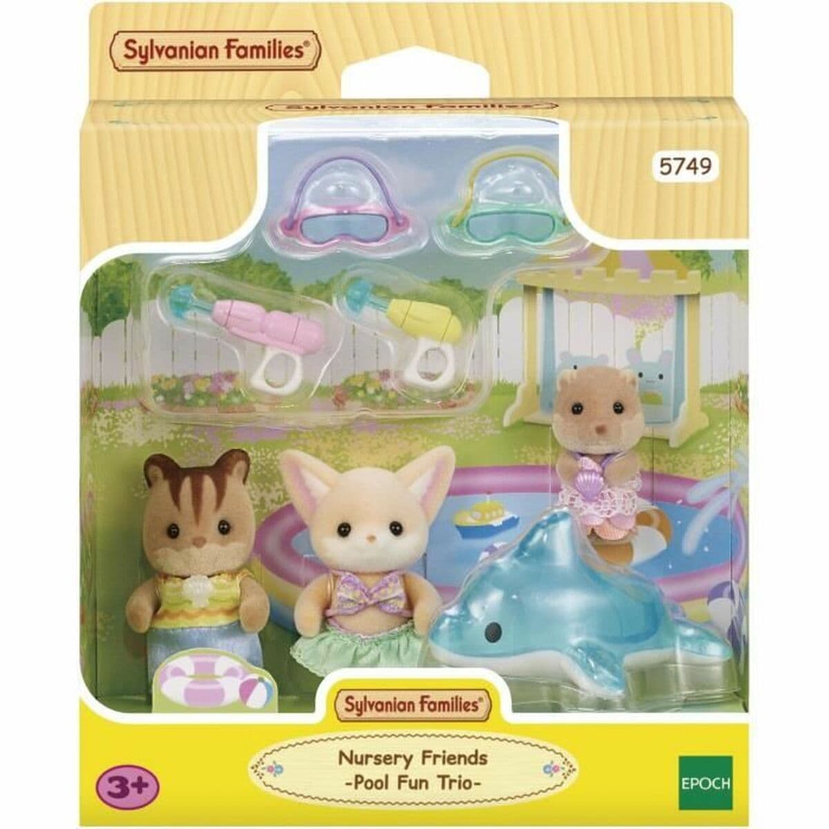 Accesorios para casa de Muñecas Sylvanian Families 5749 Nursery Friends Pool Fun trio - Image 2
