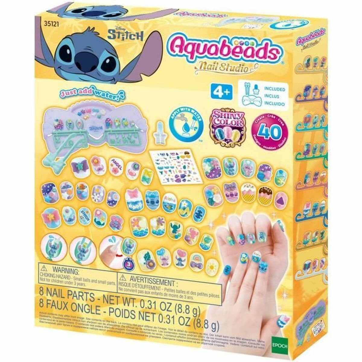 Manikiūro rinkinys Aquabeads Nail Studio Stitch Spalvotas 40 Dalys