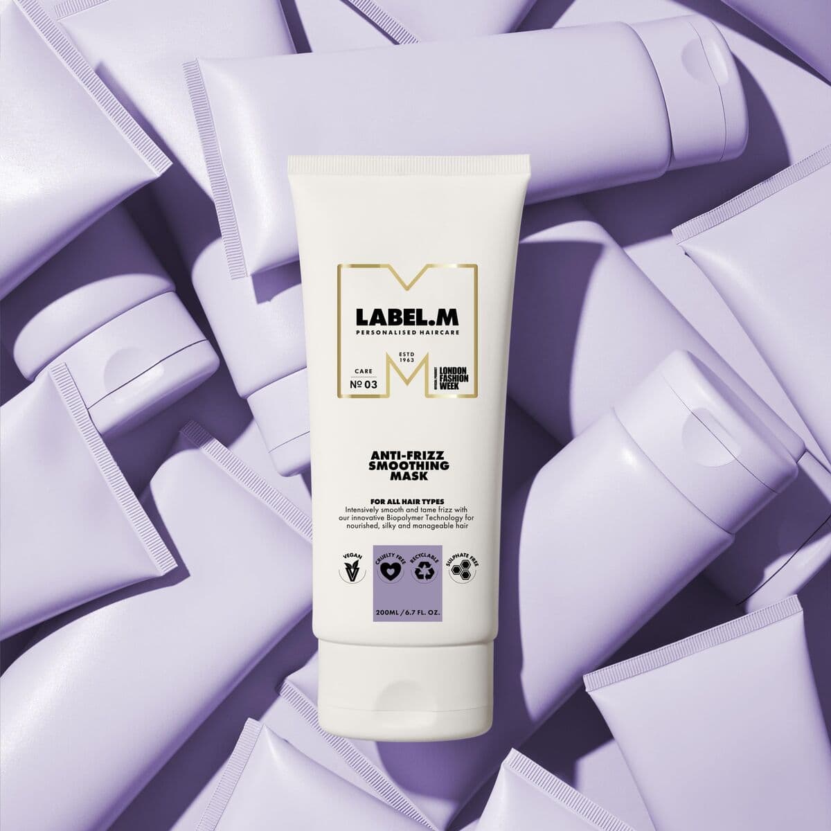 Plaukų kaukė Label.M Anti-Frizz Smoothing Mask 200 ml - Image 3