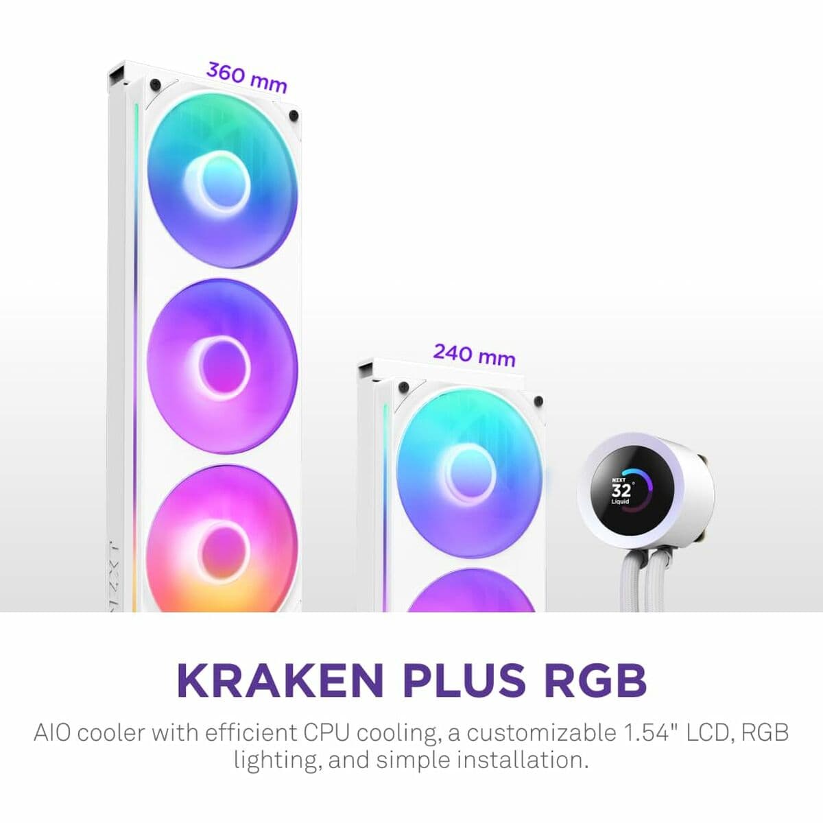 Kit de Refrigeración Líquida NZXT RL-KR360-W2 Kraken Plus 360 RGB - Image 8