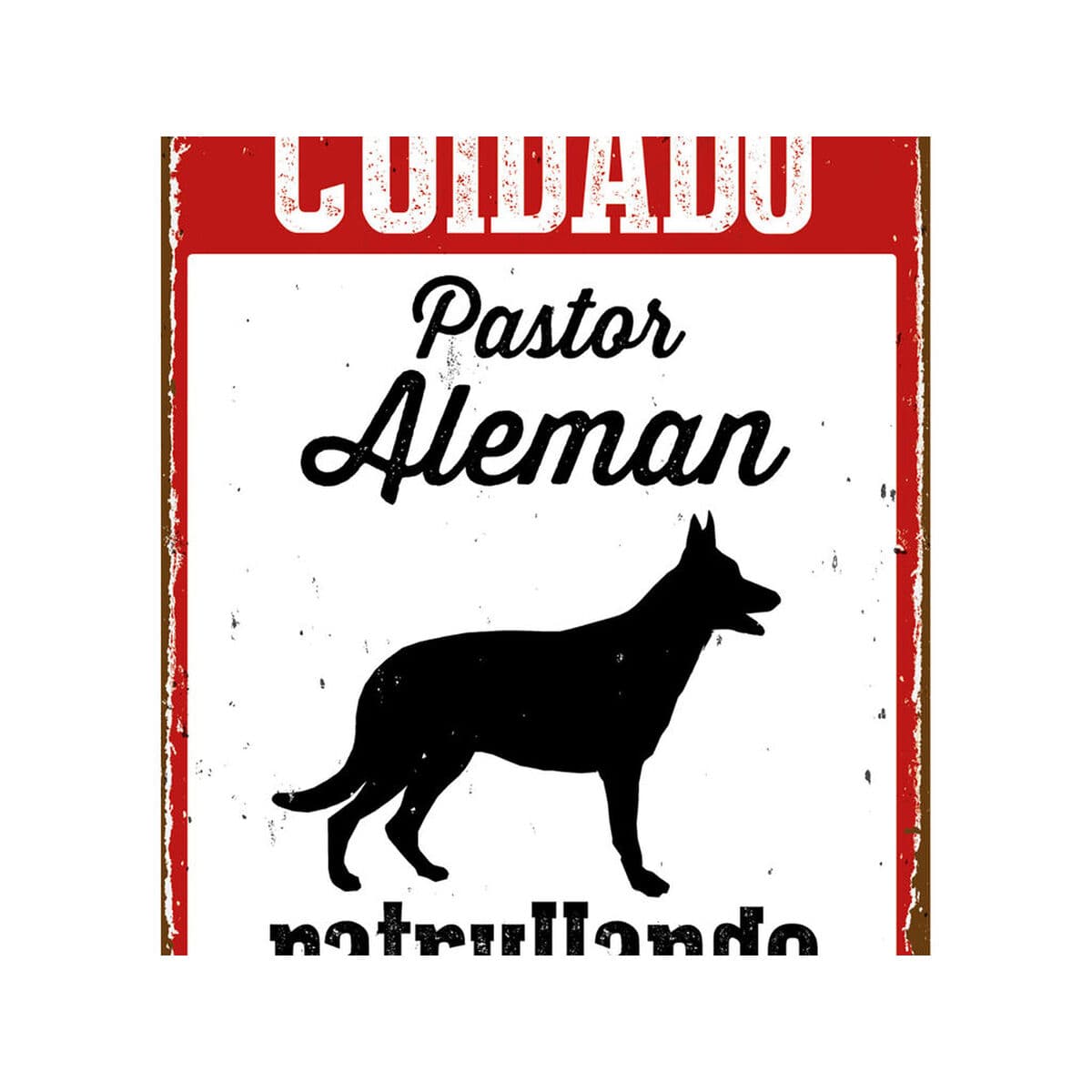 Skylt Magnet & Steel Cuidado Pastor Alemán Patrullando 14,8 x 21 cm - Image 2