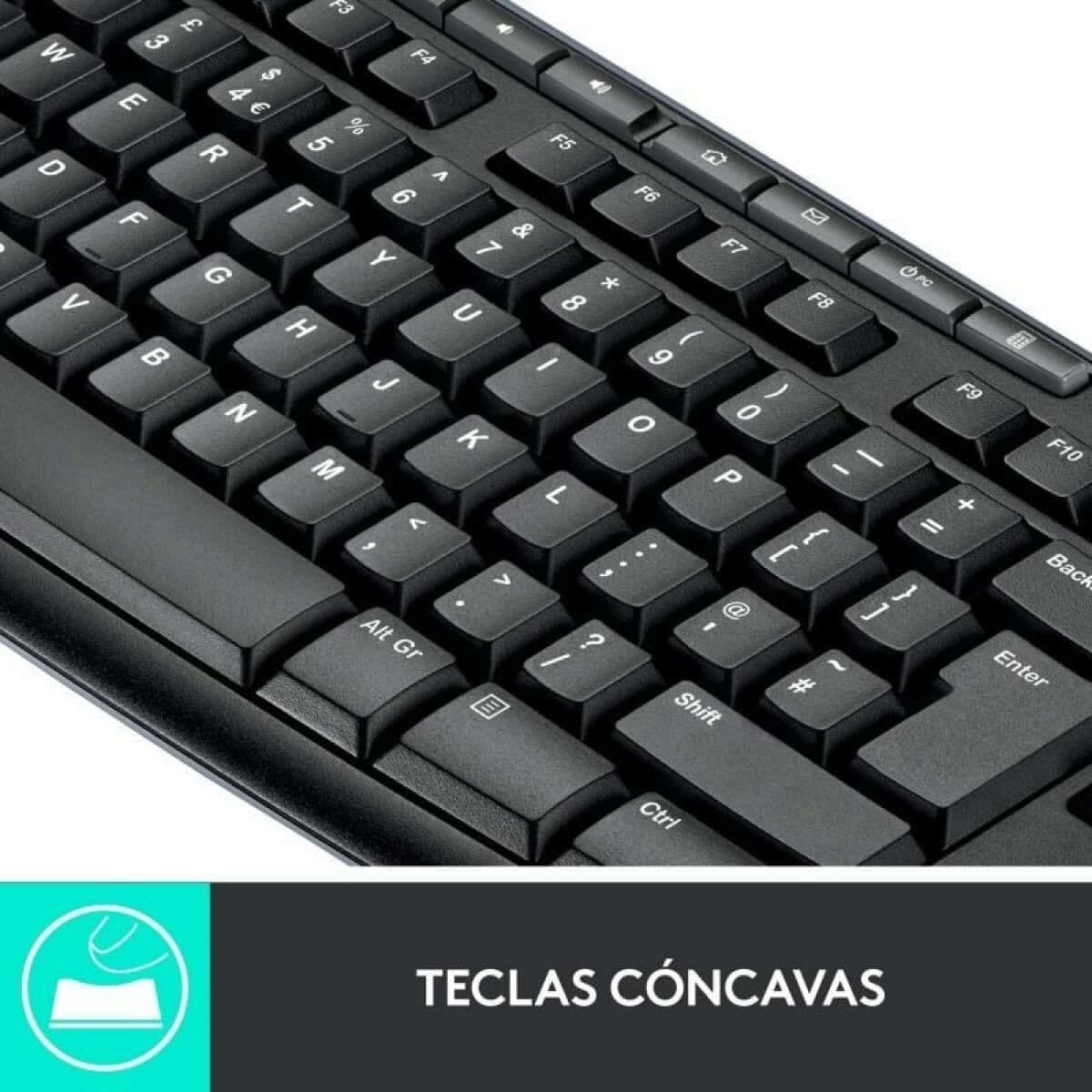 Tastatur und optische Maus Logitech MK270 Schwarz Qwerty Spanisch QWERTY - Image 10