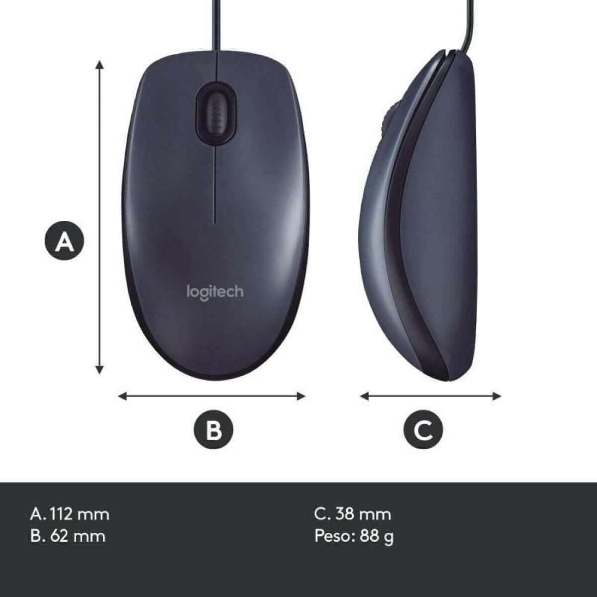 Mouse Logitech B100 Schwarz 800 dpi - Image 9