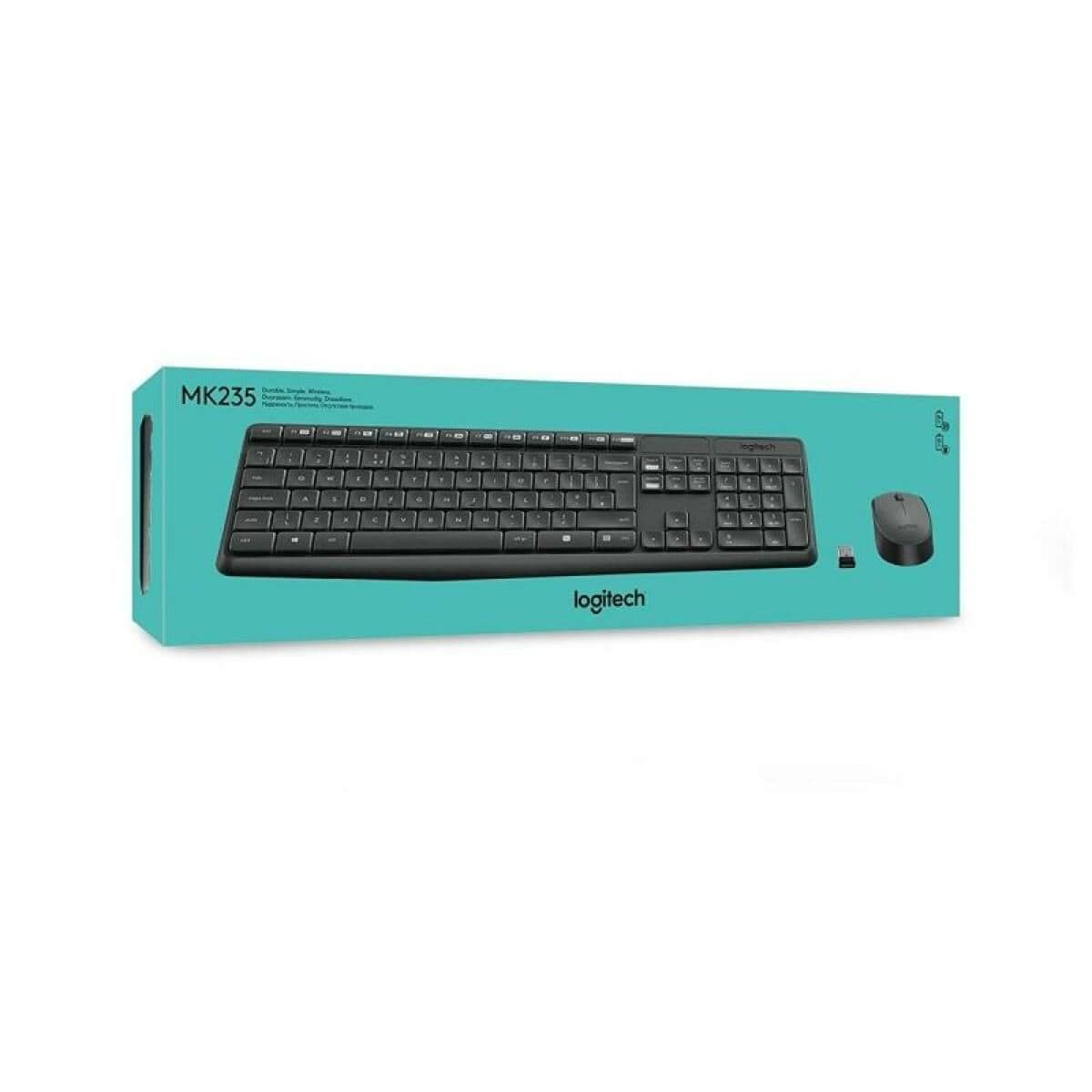 Tastatur mit Drahtloser Maus Logitech 920-007919 Schwarz Grau Qwerty Spanisch