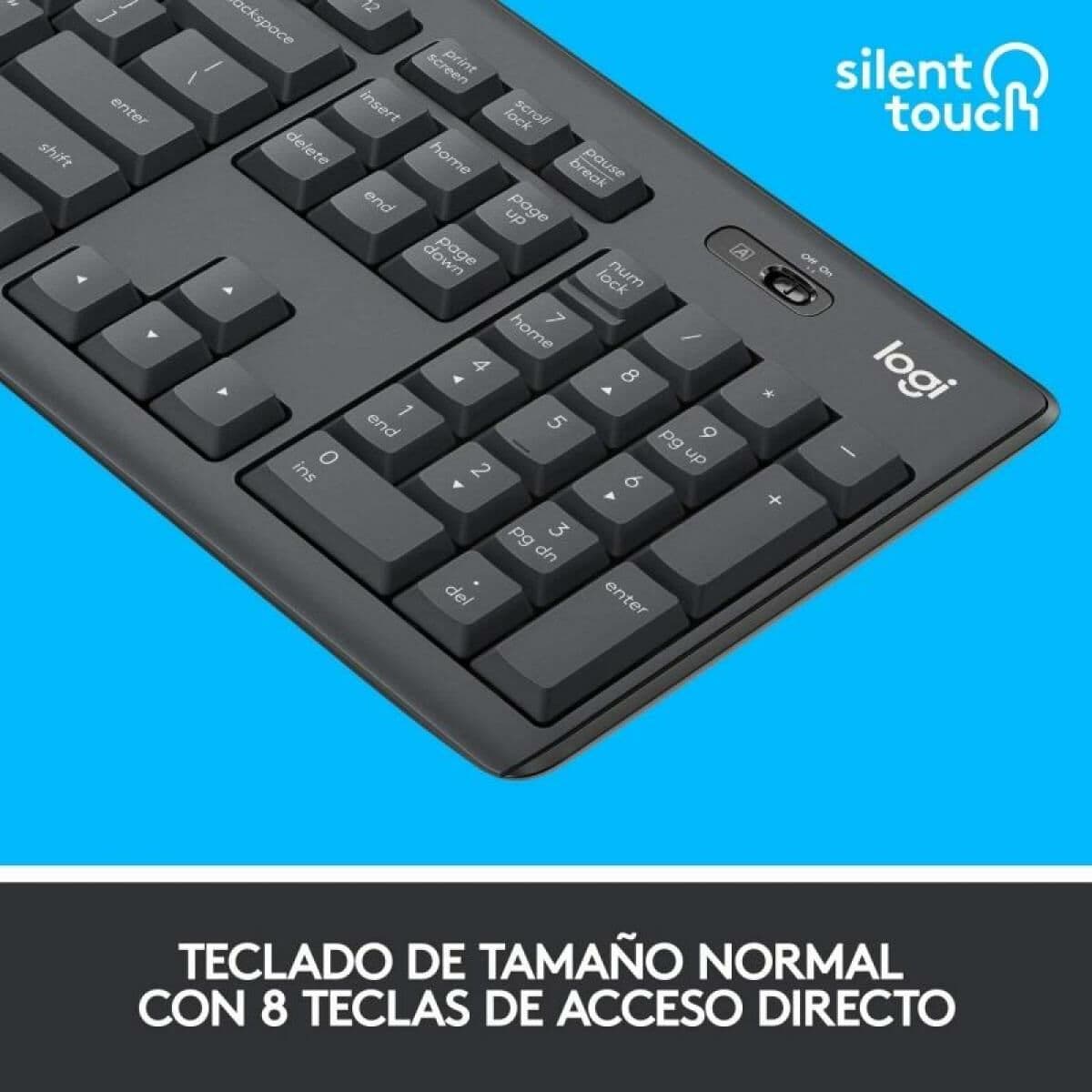 Teclado y Ratón Inalámbrico Logitech MK295 Gris Qwerty Español - Image 4