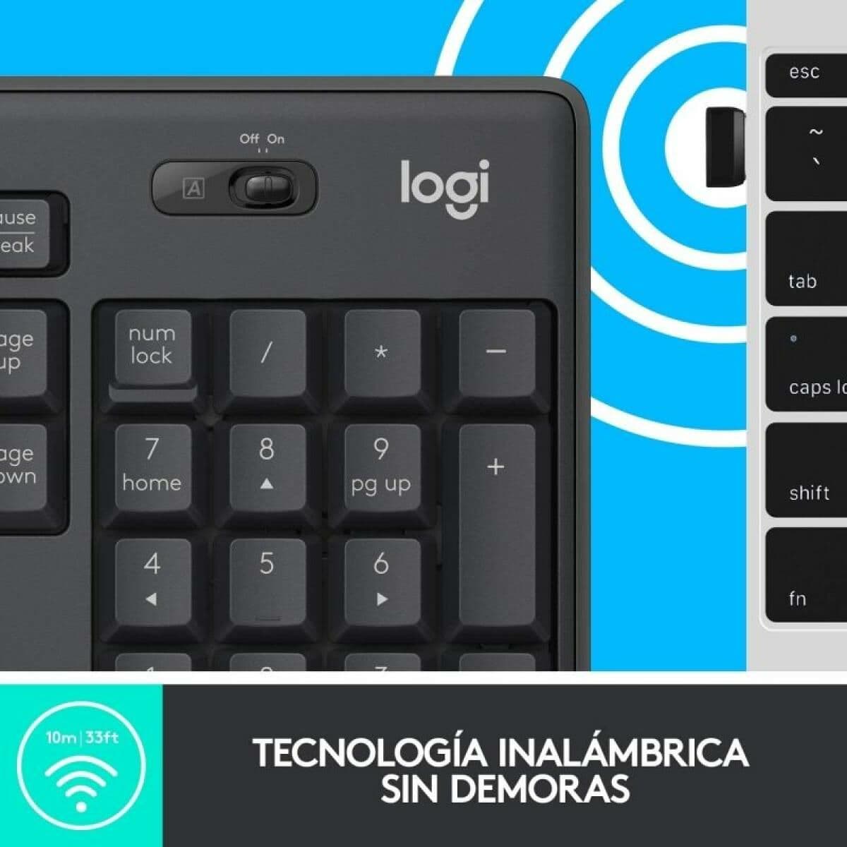 Teclado y Ratón Inalámbrico Logitech MK295 Gris Qwerty Español - Image 5