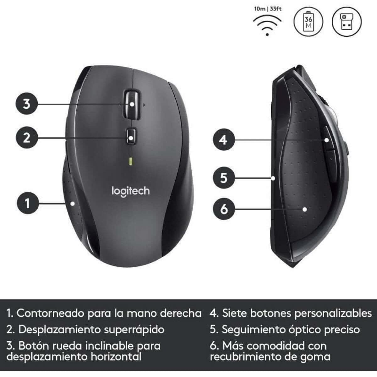 Schnurlose Mouse Logitech 910-006034 Schwarz 1000 dpi - Image 6