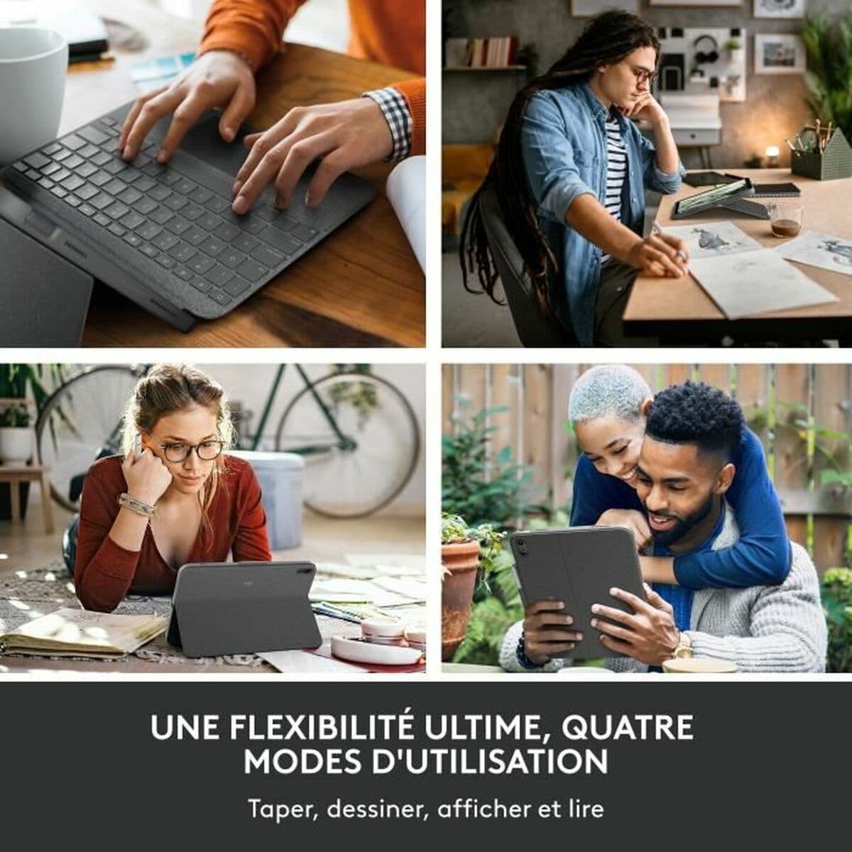 Bluetooth-Tastatur für Tablet Logitech Combo Touch Grau Französisch AZERTY - Image 2