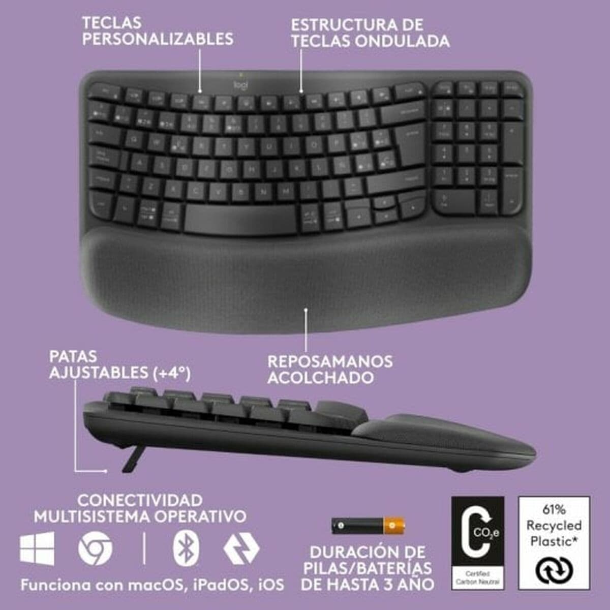 Clavier Logitech 920-012296 Graphite Espagnol QWERTY - Image 12