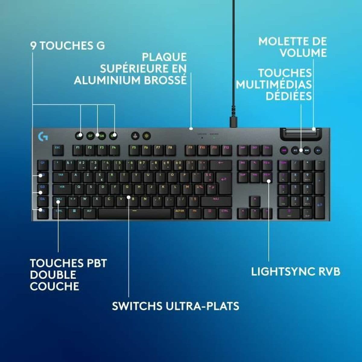 Teclado Logitech G915 X Negro AZERTY - Image 6