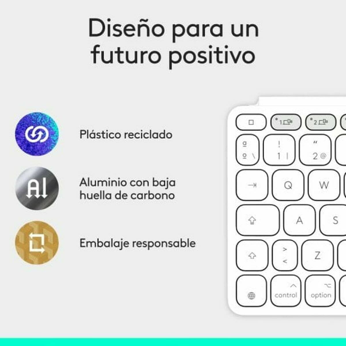 Clavier Bluetooth Logitech 920-013011 Espagnol Qwerty Gris Blanc/Gris - Image 11