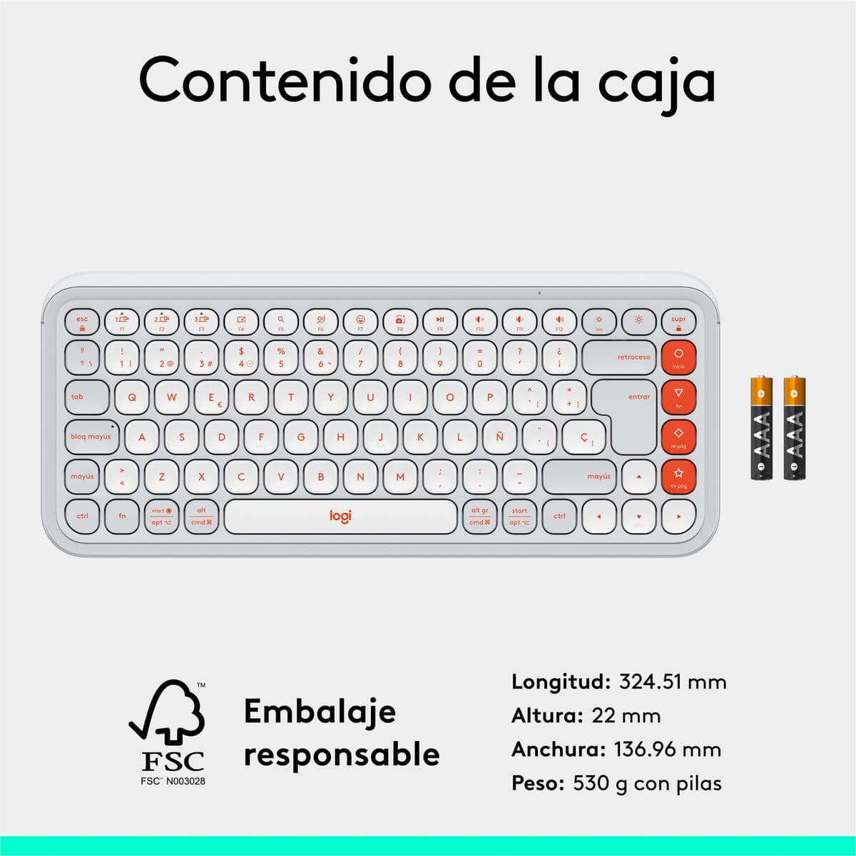 Clavier Logitech 920-013069 Blanc Orange - Image 9