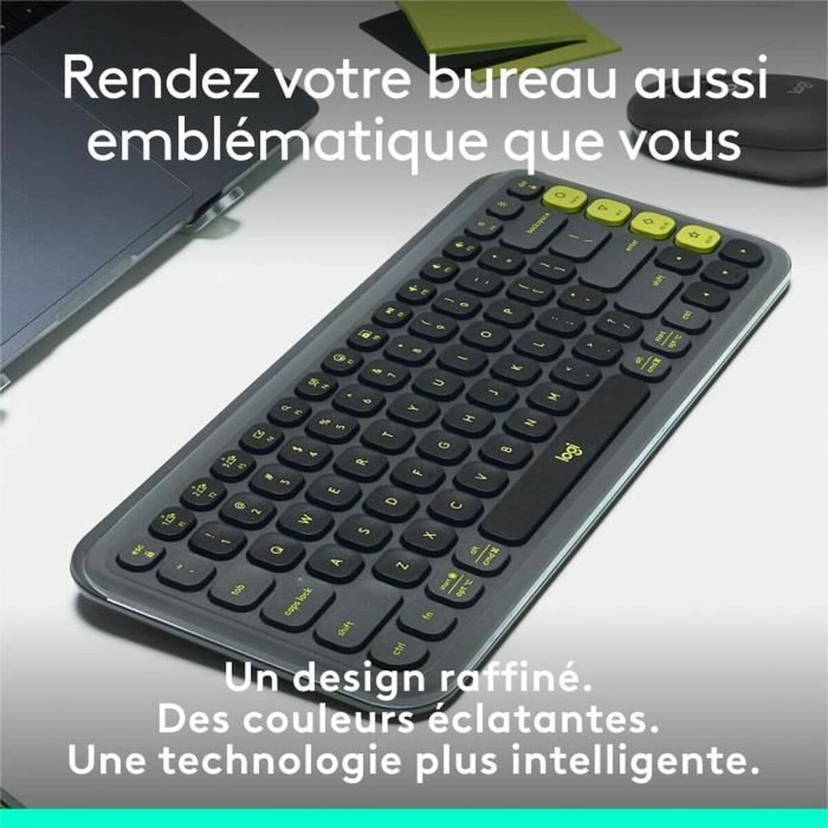 Drahtlose Tastatur Logitech Pop Icon Keys Dunkelgrau AZERTY - Image 2