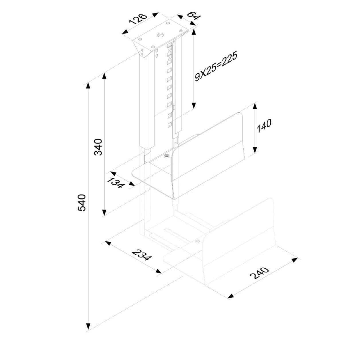 Support Neomounts CPU-D200SILVER Argenté Acier - Image 4