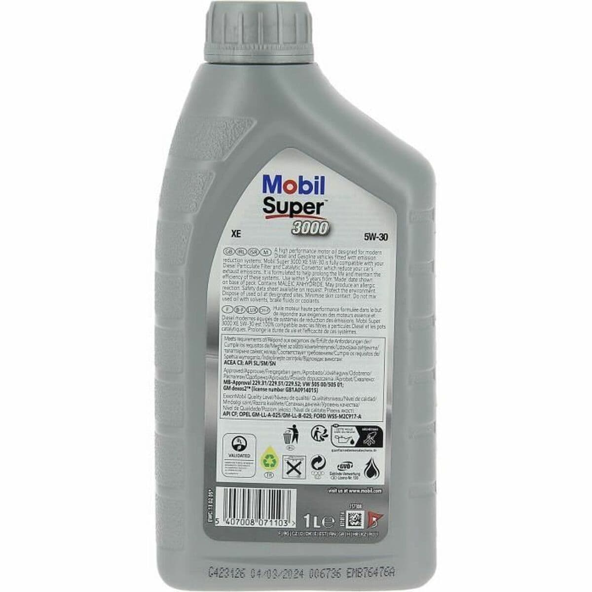 Olio per Motore Auto Mobil S3000 5W30 XE 5W30 1 L - Image 3