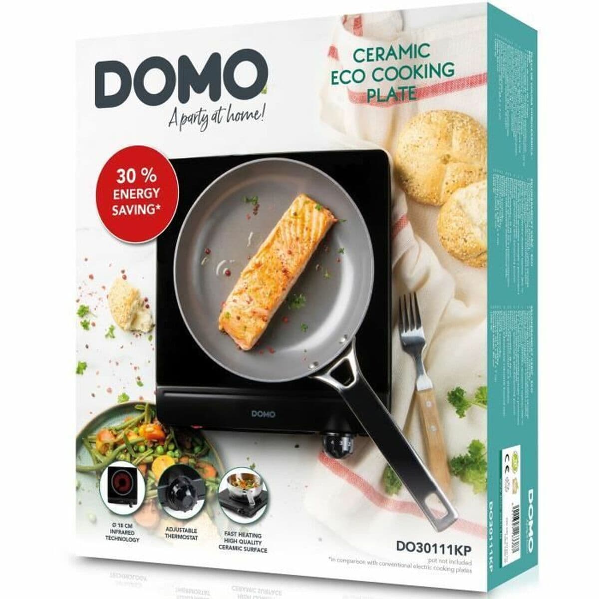 Platte aus Glaskeramik DOMO DO30111KP 1250 W - Image 6
