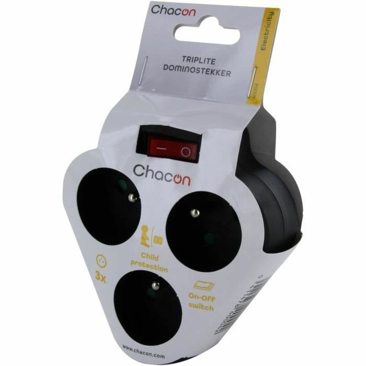 Regleta Enchufes 3 Tomas con Interruptor Chacon Dominó 3x16A - Image 4