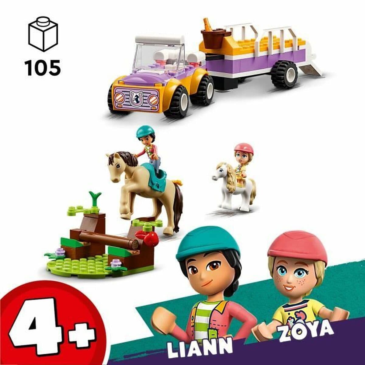 Set de Construcție Lego 42634 Horse & Pony Trailer Multicolor 105 Piese - Image 2