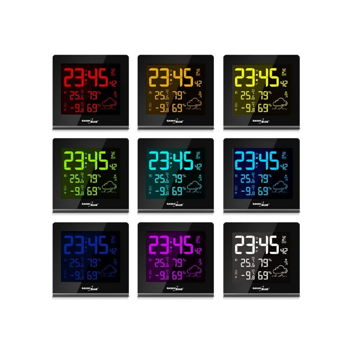 Estación Meteorológica Multifunción Greenblue GB151 Blanco Negro - Image 4