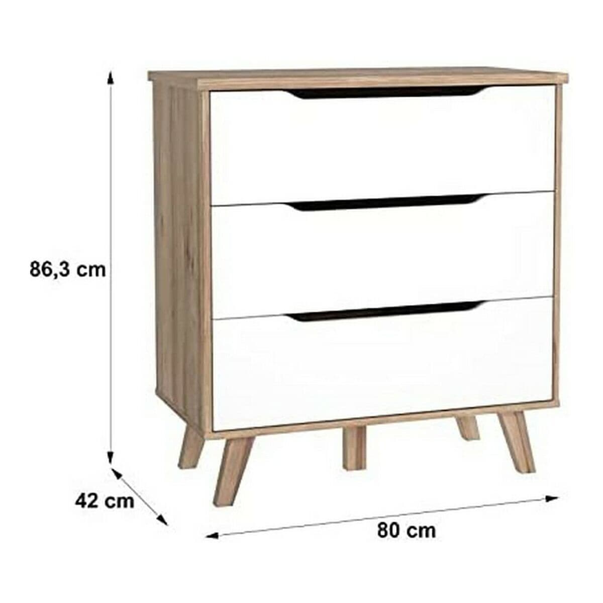 Schubladenschrank Vankka Holz Eg (80 x 42 x 86,3 cm) - Image 4