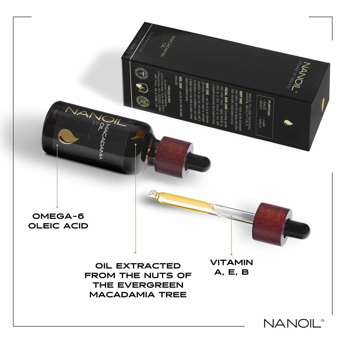 Óleo de Banho Nanoil Power Of Nature 50 ml Óleo de nozes de macadâmia - Image 3