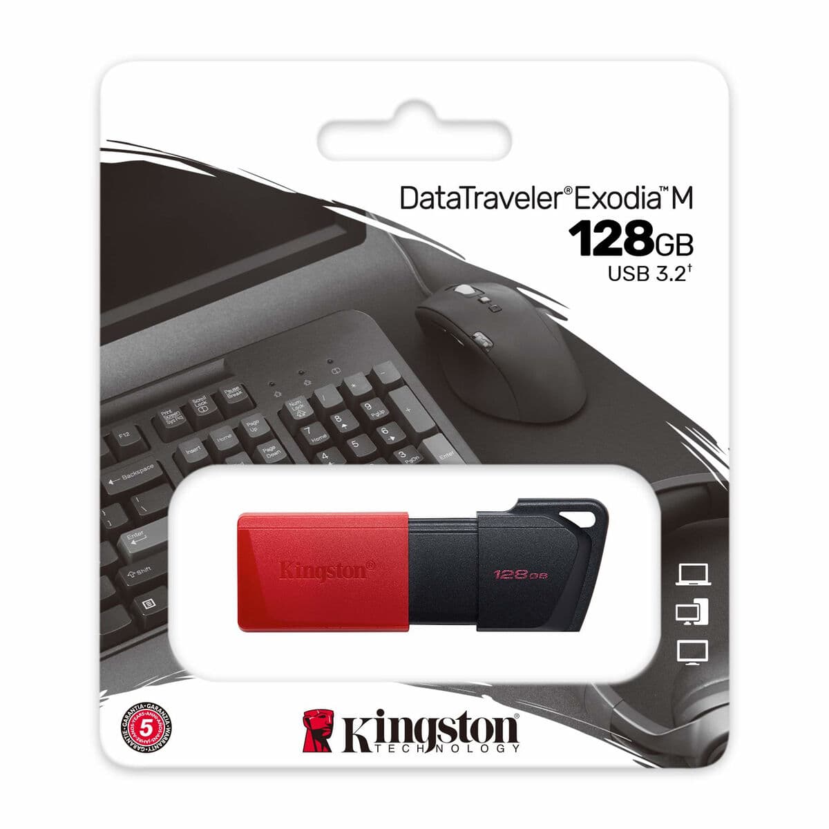 USB Pendrive Kingston Exodia M Schwarz Rot 128 GB