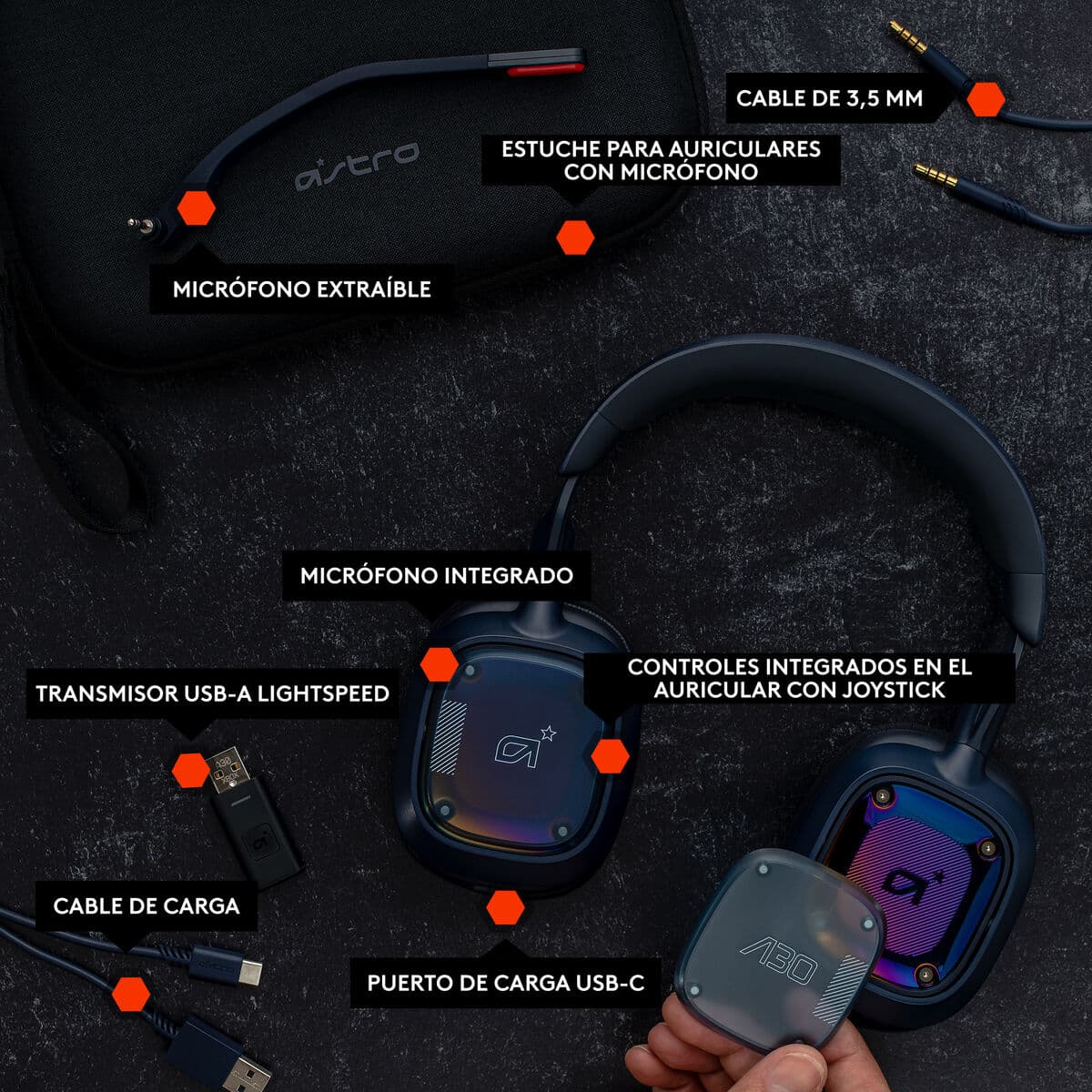 Auriculares Logitech A30  Azul - Image 3