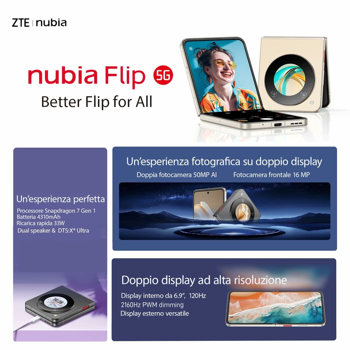Smartphone ZTE NUBIA FLIP 6,9" Octa Core 8 GB RAM 256 GB Negru - Image 10