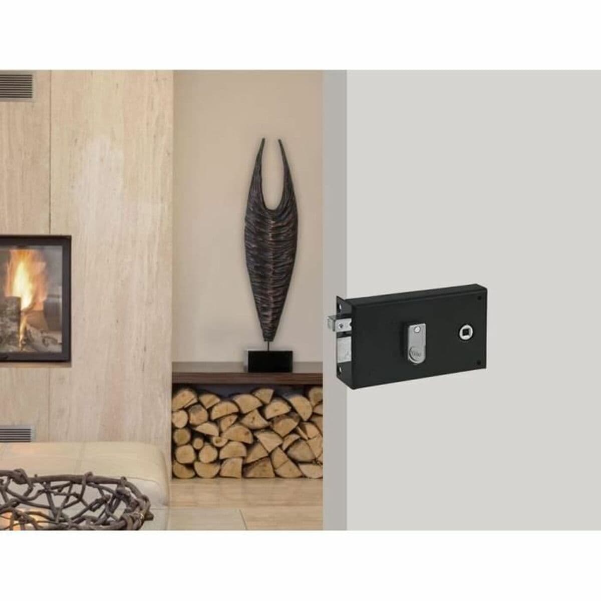 Cerradura de sobreponer Yale 19,5 x 7 x 14 cm Caqui Acero Puertas - Image 4