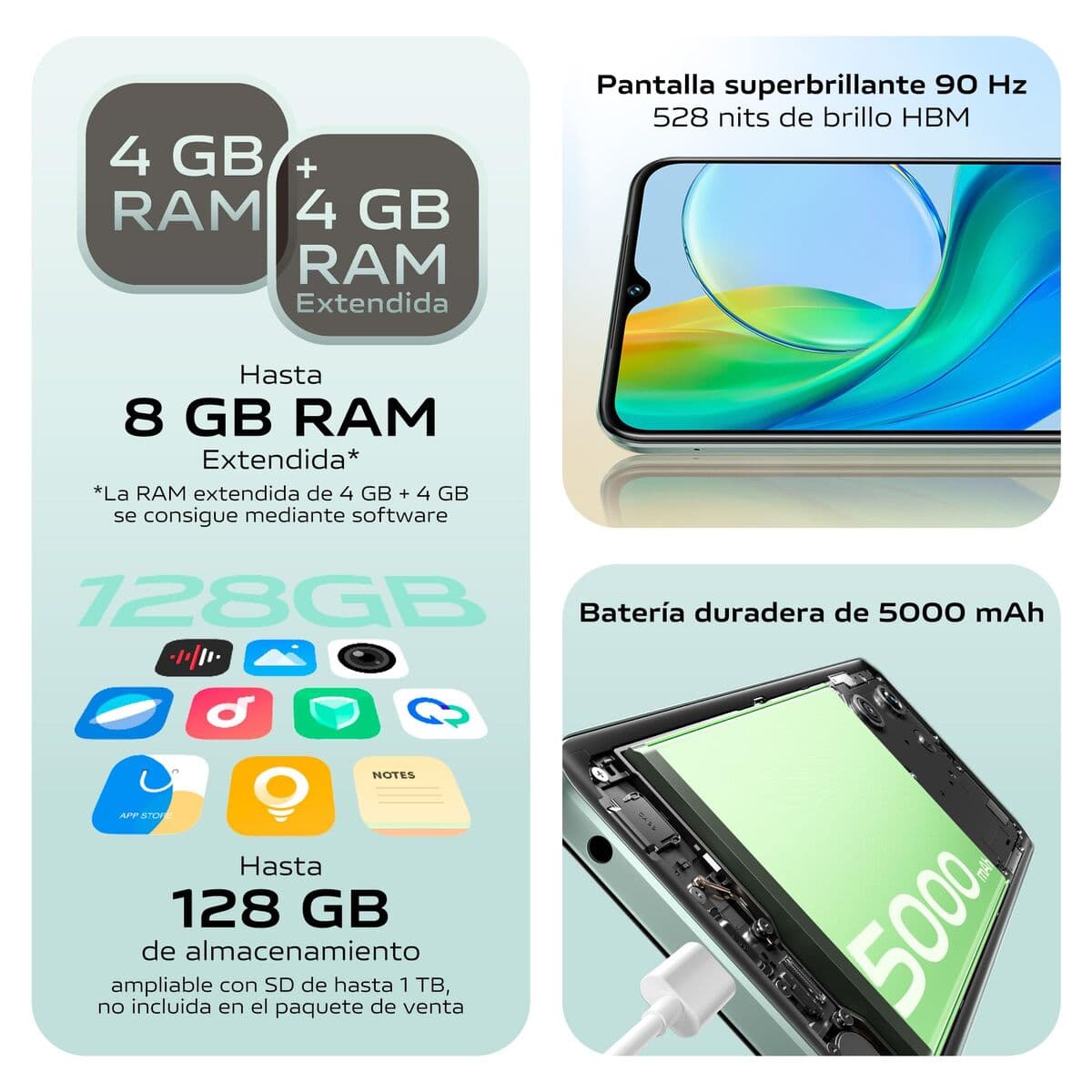 Smartphonei Vivo Y03 6,56" MediaTek Helio G85 4 GB RAM 128 GB Zelena - Image 9